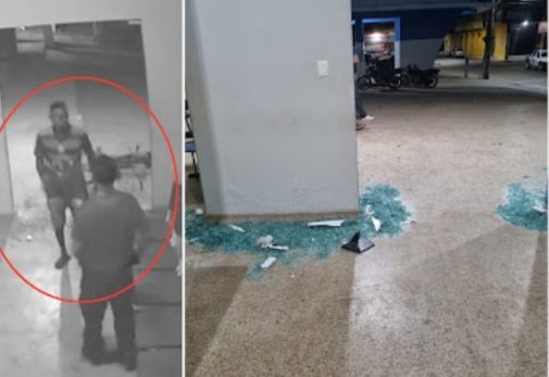 Vídeo mostra irmão de jovem assassinado agredindo servidor e quebrando porta e computadores no Hospital Municipal de Vargem Grande