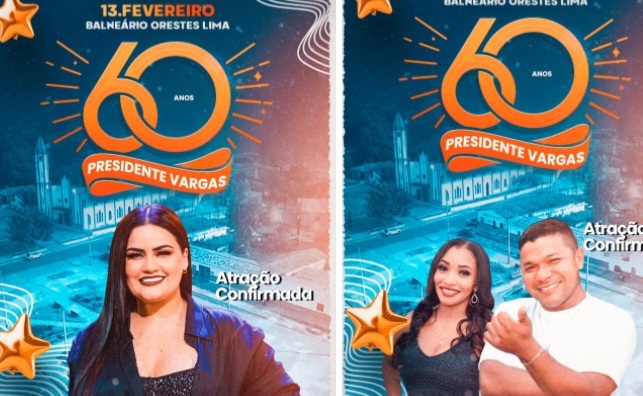 Prefeita Fabiana Mendes anuncia Mara Pavanely e Romildo Show para aniversário de 60 anos de Presidente Vargas
