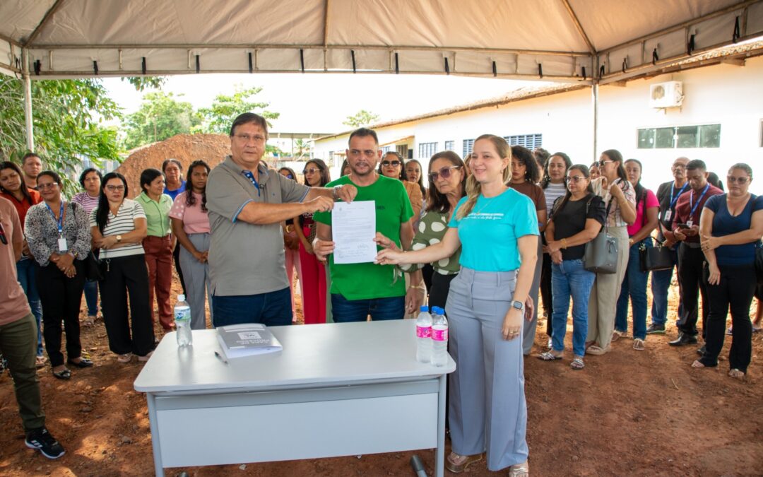 Prefeito Jones Braga assina ordem de serviço para reforma e ampliação da escola C.E.U Maria Vale Quaresma, em Nina Rodrigues