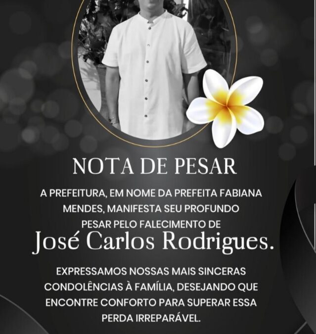 Prefeita Fabiana Mendes lamenta a morte de Dr. Zé Carlos e decreta ponto facultativo em Presidente Vargas