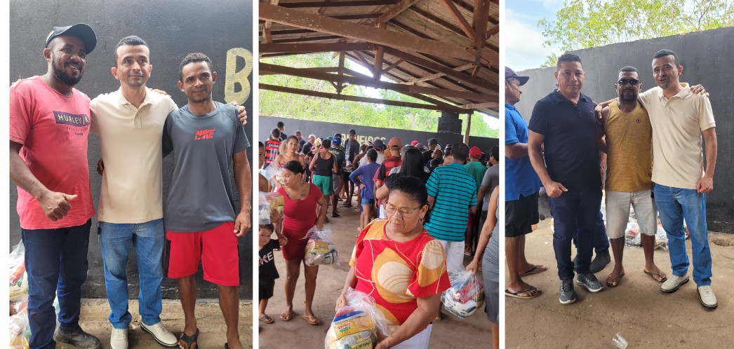 Líder do grupo “Nina Rodrigues para Todos”, Daniel Siqueira, realiza entrega de cestas básicas em ação social