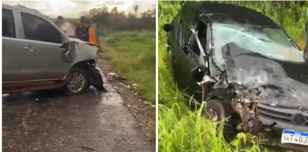 Colisão frontal entre dois veículos é registrada na BR-222, em Vargem Grande