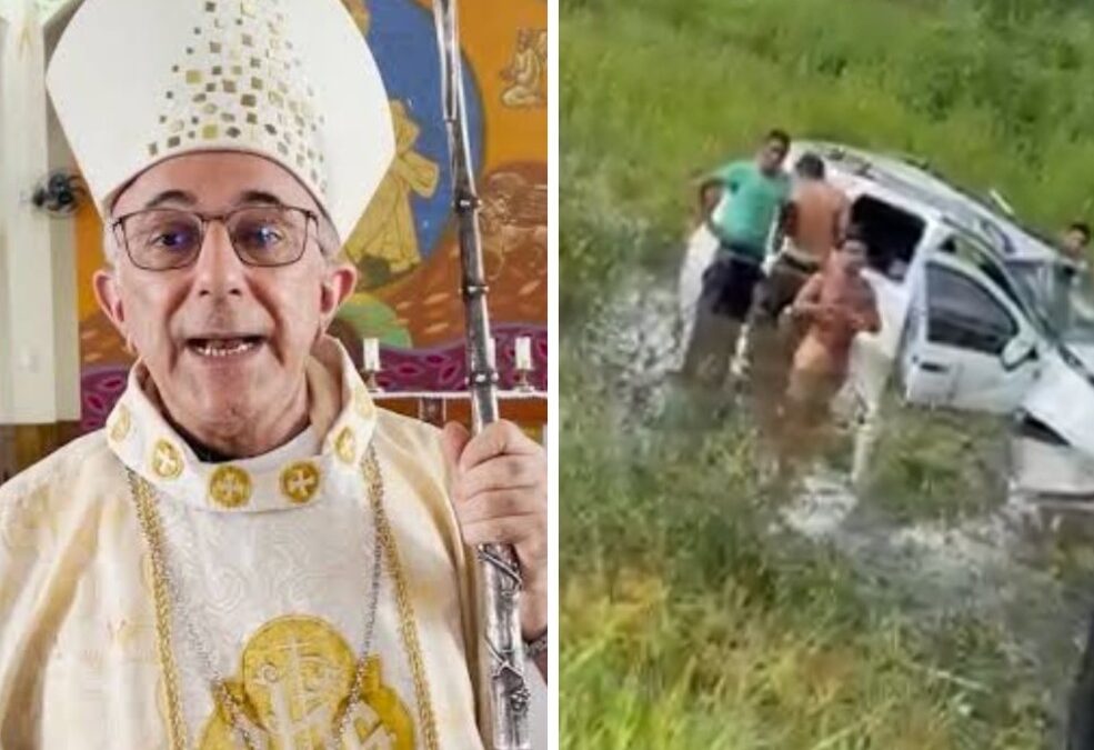 Bispo Dom Sebastião Bandeira sofre grave acidente após carro sair da pista e capotar na MA-235, entre Coroatá e Timbiras