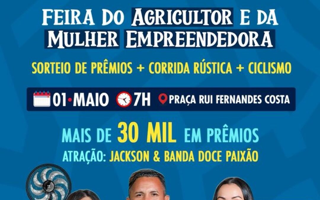 Prefeitura de Nina Rodrigues vai realizar 2ª Festa do Trabalhador com shows e R$ 30 mil em prêmios
